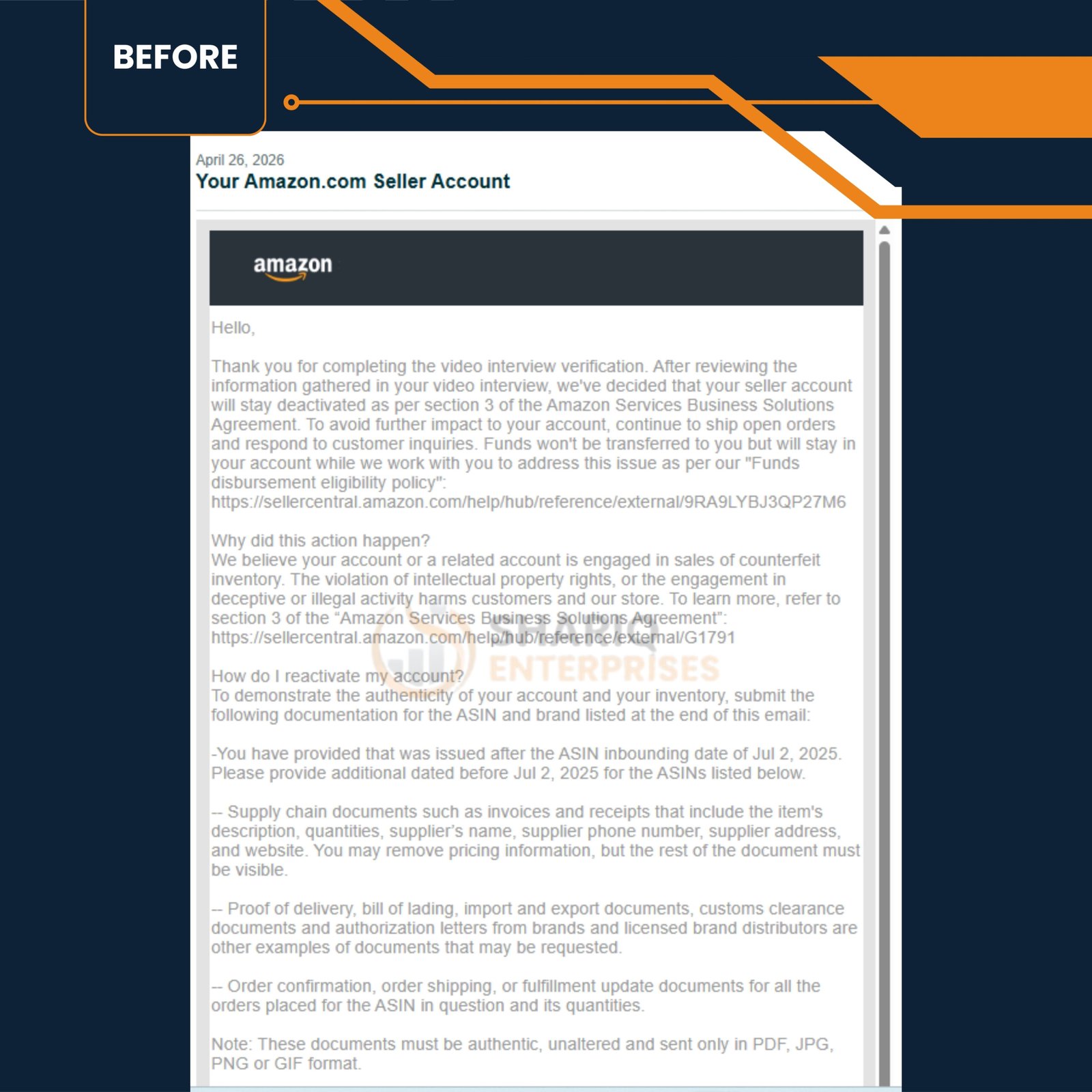 AMAZON-10(Deactivation Notification)